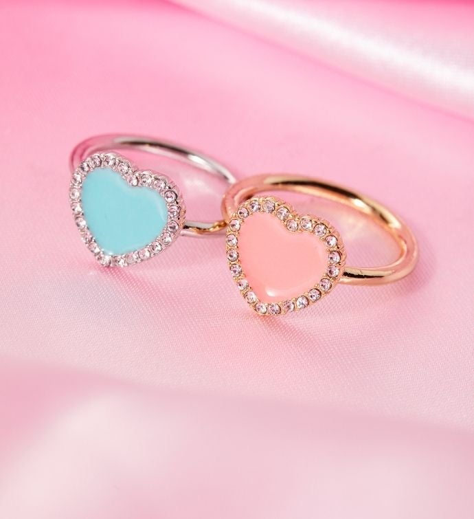 Luca + Danni Pink Crystal Heart Ring